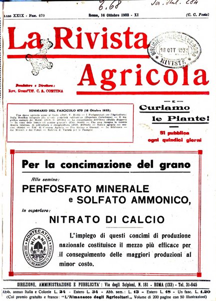 La rivista agricola industriale finanziaria commerciale