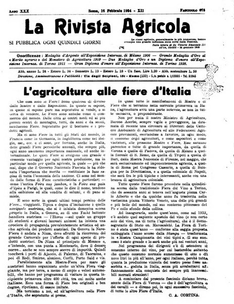 La rivista agricola industriale finanziaria commerciale