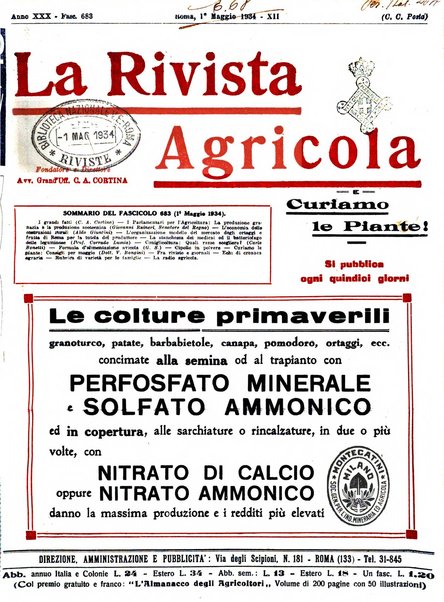 La rivista agricola industriale finanziaria commerciale