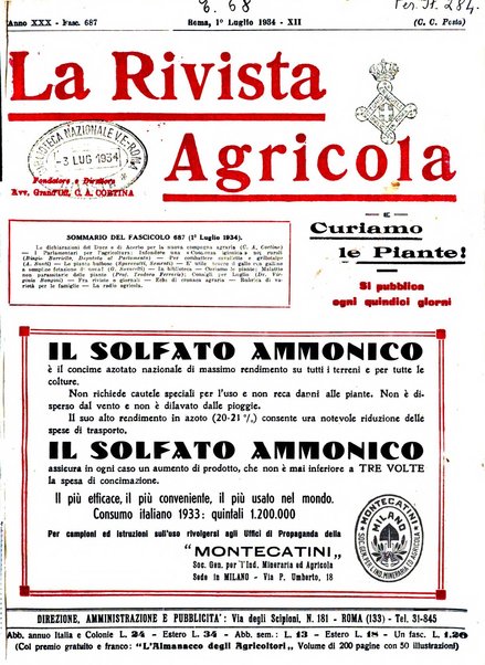 La rivista agricola industriale finanziaria commerciale