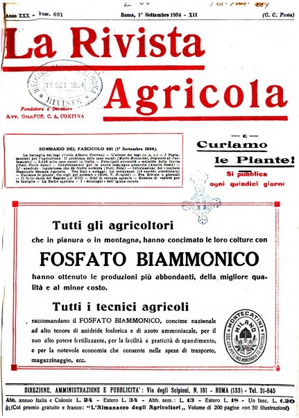 La rivista agricola industriale finanziaria commerciale