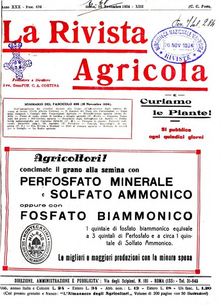 La rivista agricola industriale finanziaria commerciale