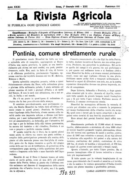 La rivista agricola industriale finanziaria commerciale