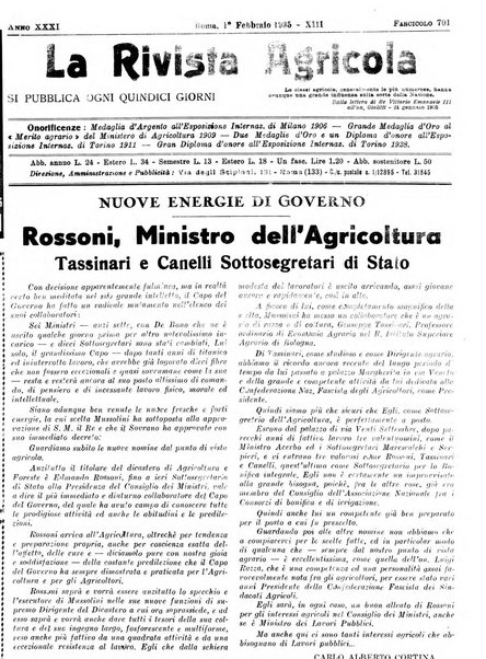 La rivista agricola industriale finanziaria commerciale