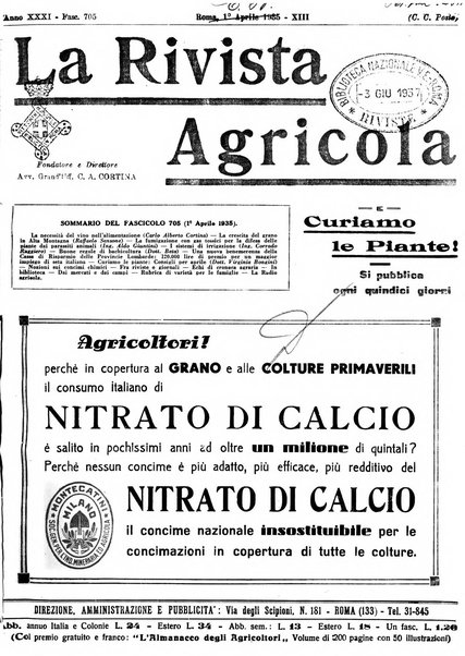 La rivista agricola industriale finanziaria commerciale