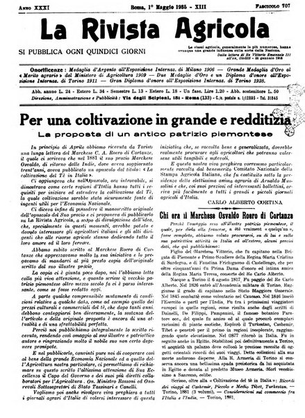 La rivista agricola industriale finanziaria commerciale