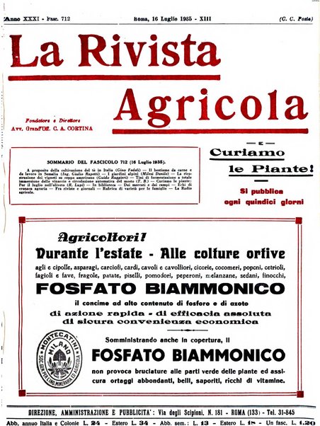 La rivista agricola industriale finanziaria commerciale