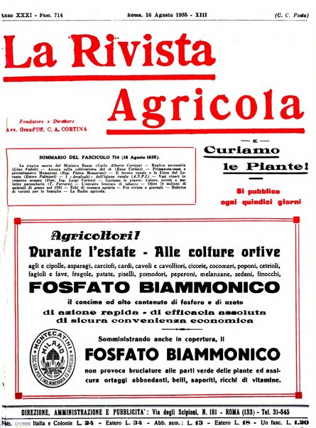 La rivista agricola industriale finanziaria commerciale