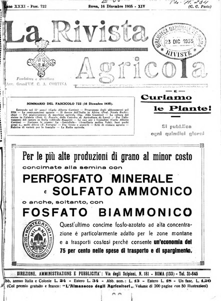 La rivista agricola industriale finanziaria commerciale