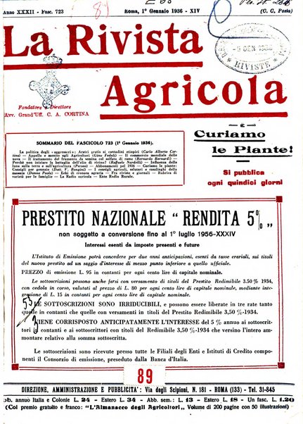 La rivista agricola industriale finanziaria commerciale