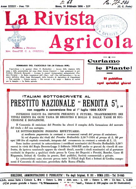 La rivista agricola industriale finanziaria commerciale