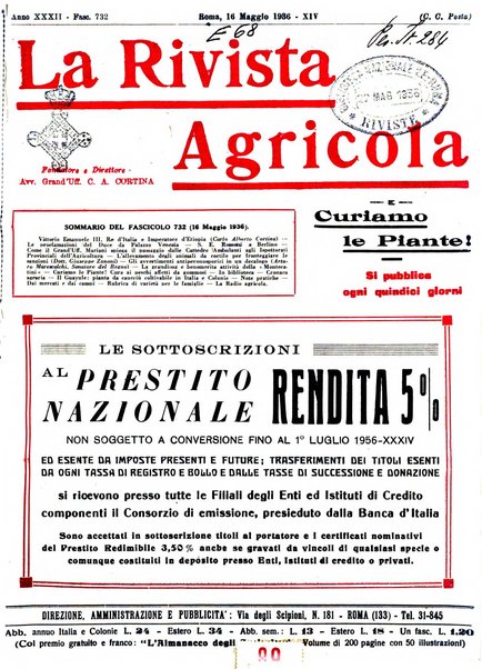 La rivista agricola industriale finanziaria commerciale