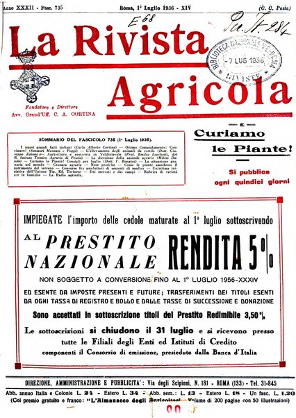 La rivista agricola industriale finanziaria commerciale