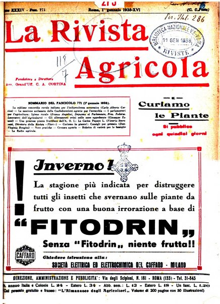 La rivista agricola industriale finanziaria commerciale