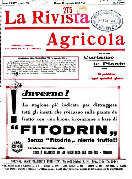 La rivista agricola industriale finanziaria commerciale