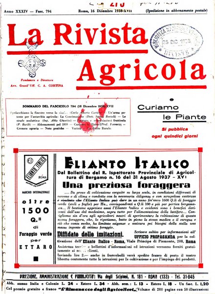 La rivista agricola industriale finanziaria commerciale