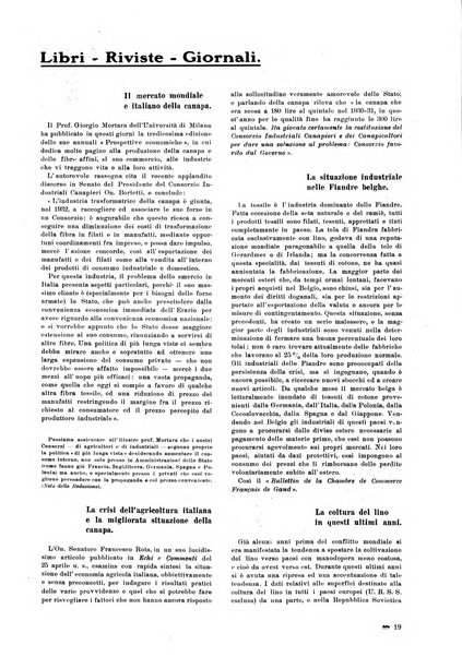 La canapa bollettino del consorzio industriali canapieri dei consorzi per la canapa