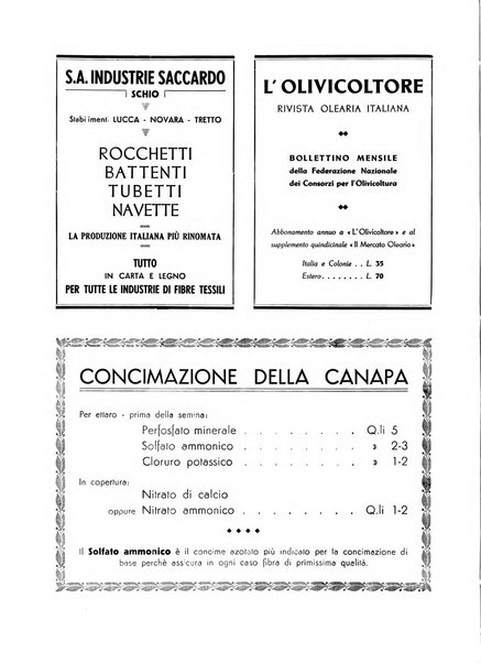 La canapa bollettino del consorzio industriali canapieri dei consorzi per la canapa