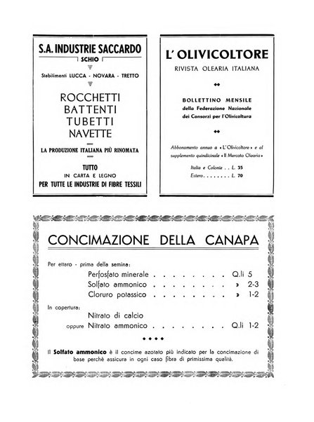 La canapa bollettino del consorzio industriali canapieri dei consorzi per la canapa