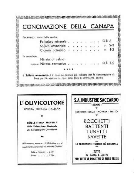 La canapa bollettino del consorzio industriali canapieri dei consorzi per la canapa