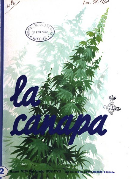 La canapa bollettino del consorzio industriali canapieri dei consorzi per la canapa