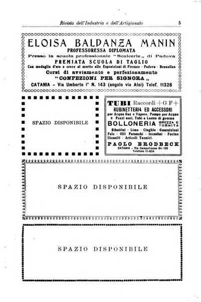 Rivista dell'industria e dell'artigianato organo dell'Unione industriale fascista della Sicilia orientale