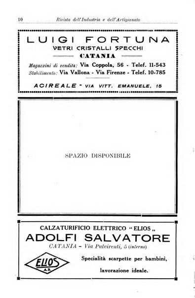 Rivista dell'industria e dell'artigianato organo dell'Unione industriale fascista della Sicilia orientale