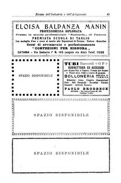 Rivista dell'industria e dell'artigianato organo dell'Unione industriale fascista della Sicilia orientale