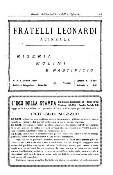 Rivista dell'industria e dell'artigianato organo dell'Unione industriale fascista della Sicilia orientale