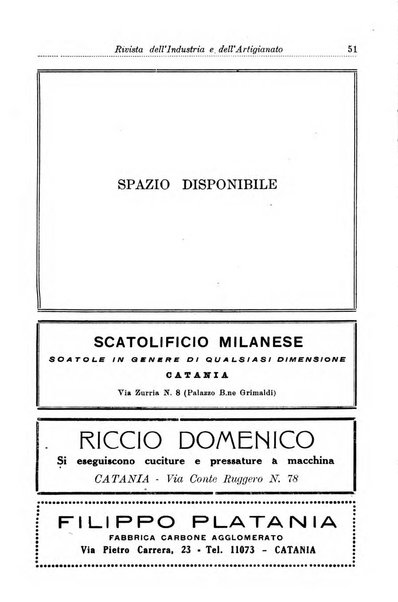 Rivista dell'industria e dell'artigianato organo dell'Unione industriale fascista della Sicilia orientale