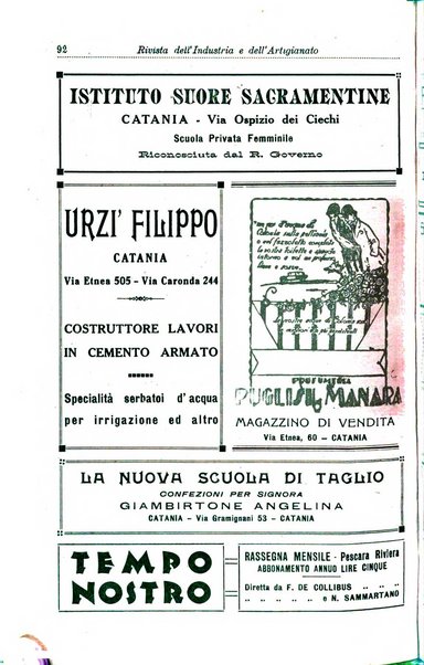 Rivista dell'industria e dell'artigianato organo dell'Unione industriale fascista della Sicilia orientale