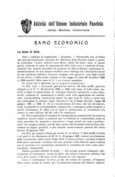 Rivista dell'industria e dell'artigianato organo dell'Unione industriale fascista della Sicilia orientale