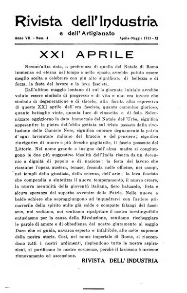 Rivista dell'industria e dell'artigianato organo dell'Unione industriale fascista della Sicilia orientale