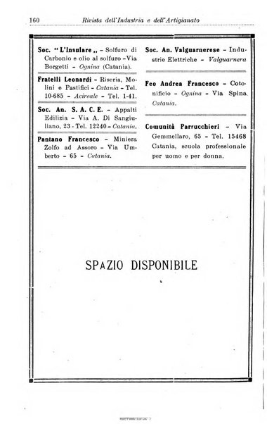 Rivista dell'industria e dell'artigianato organo dell'Unione industriale fascista della Sicilia orientale