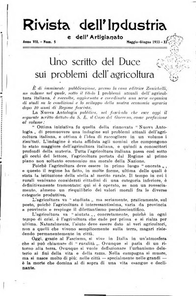 Rivista dell'industria e dell'artigianato organo dell'Unione industriale fascista della Sicilia orientale