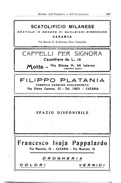 Rivista dell'industria e dell'artigianato organo dell'Unione industriale fascista della Sicilia orientale