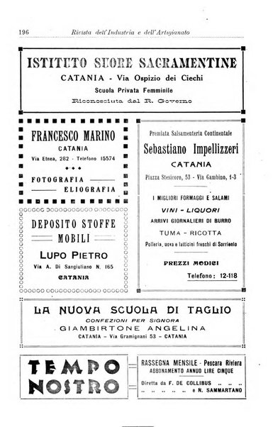 Rivista dell'industria e dell'artigianato organo dell'Unione industriale fascista della Sicilia orientale