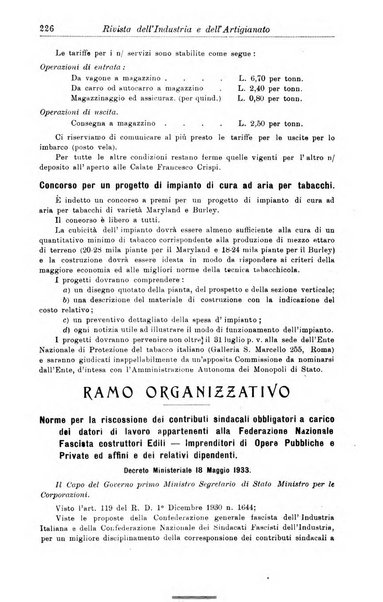 Rivista dell'industria e dell'artigianato organo dell'Unione industriale fascista della Sicilia orientale