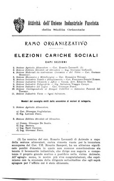 Rivista dell'industria e dell'artigianato organo dell'Unione industriale fascista della Sicilia orientale