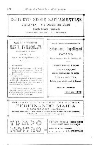 Rivista dell'industria e dell'artigianato organo dell'Unione industriale fascista della Sicilia orientale