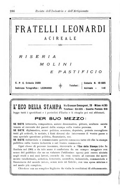 Rivista dell'industria e dell'artigianato organo dell'Unione industriale fascista della Sicilia orientale