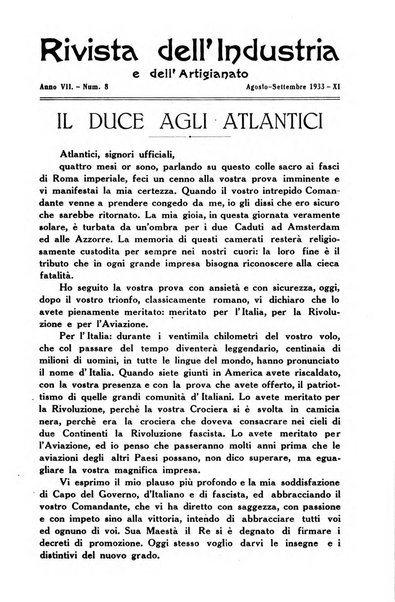 Rivista dell'industria e dell'artigianato organo dell'Unione industriale fascista della Sicilia orientale