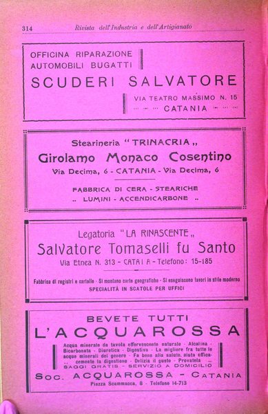 Rivista dell'industria e dell'artigianato organo dell'Unione industriale fascista della Sicilia orientale