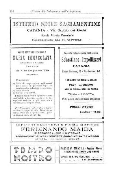 Rivista dell'industria e dell'artigianato organo dell'Unione industriale fascista della Sicilia orientale