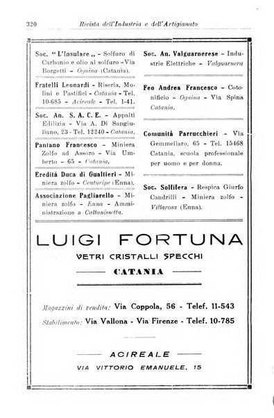 Rivista dell'industria e dell'artigianato organo dell'Unione industriale fascista della Sicilia orientale