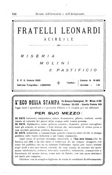 Rivista dell'industria e dell'artigianato organo dell'Unione industriale fascista della Sicilia orientale