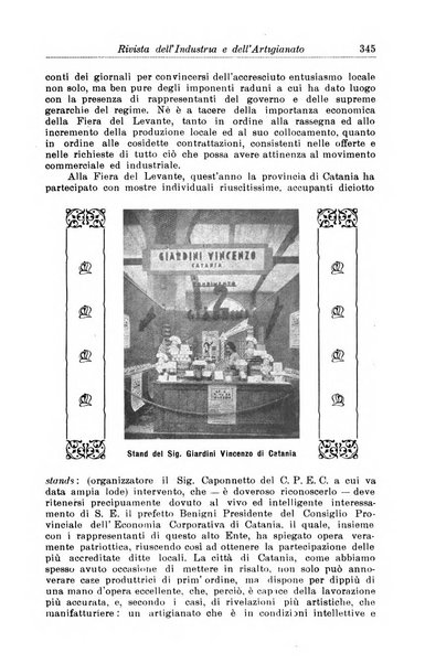 Rivista dell'industria e dell'artigianato organo dell'Unione industriale fascista della Sicilia orientale