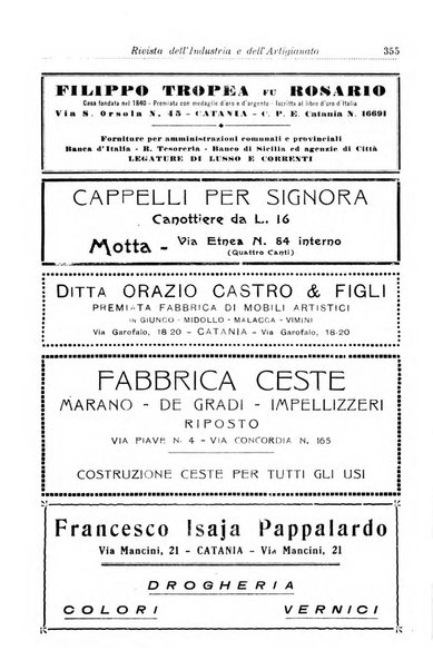 Rivista dell'industria e dell'artigianato organo dell'Unione industriale fascista della Sicilia orientale