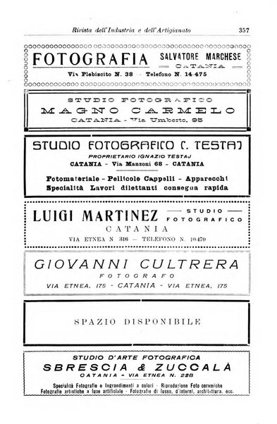 Rivista dell'industria e dell'artigianato organo dell'Unione industriale fascista della Sicilia orientale