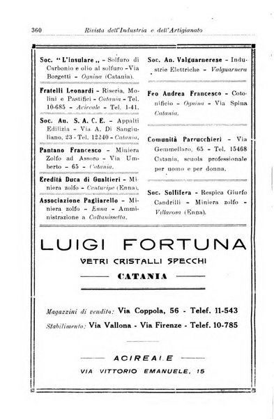 Rivista dell'industria e dell'artigianato organo dell'Unione industriale fascista della Sicilia orientale